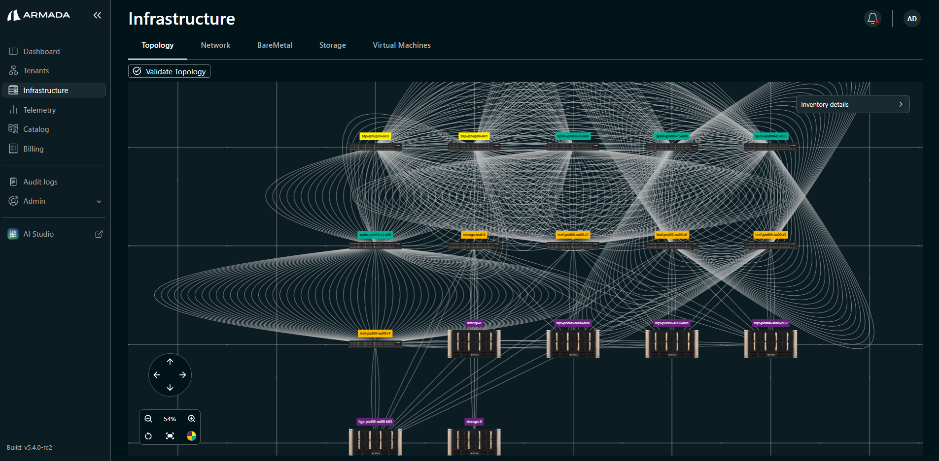 Topology view after discovery