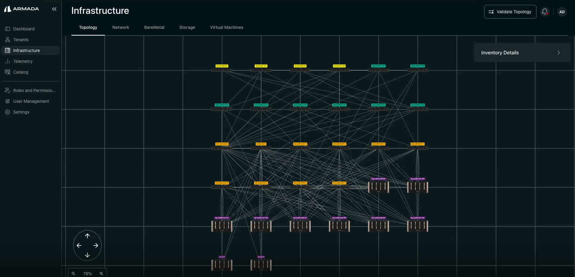 Topology view after discovery