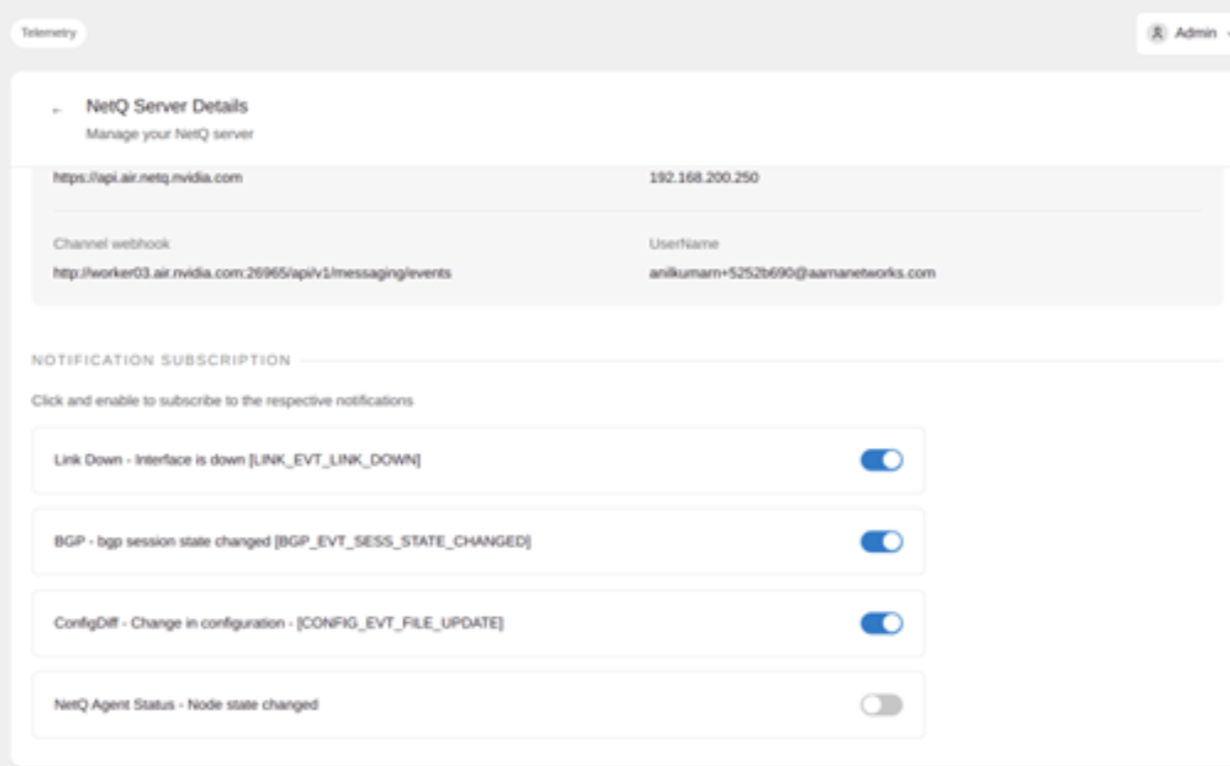 Unsubscribe events — toggle buttons off