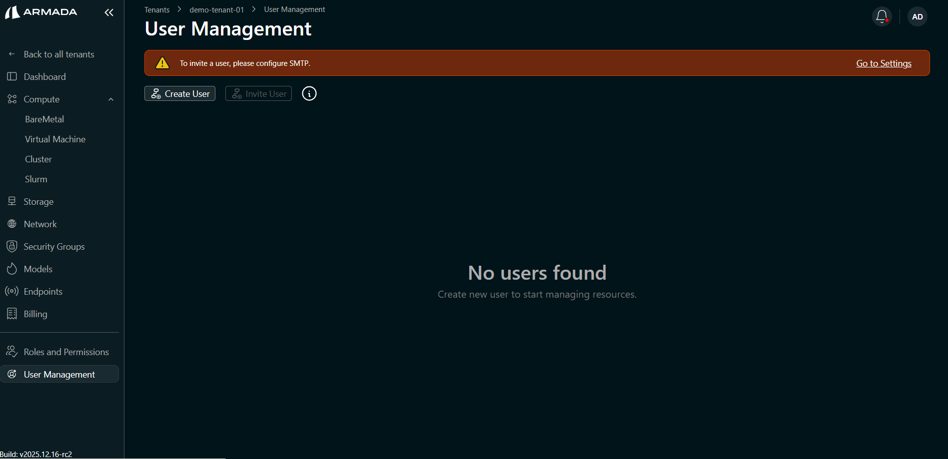 User Management tab