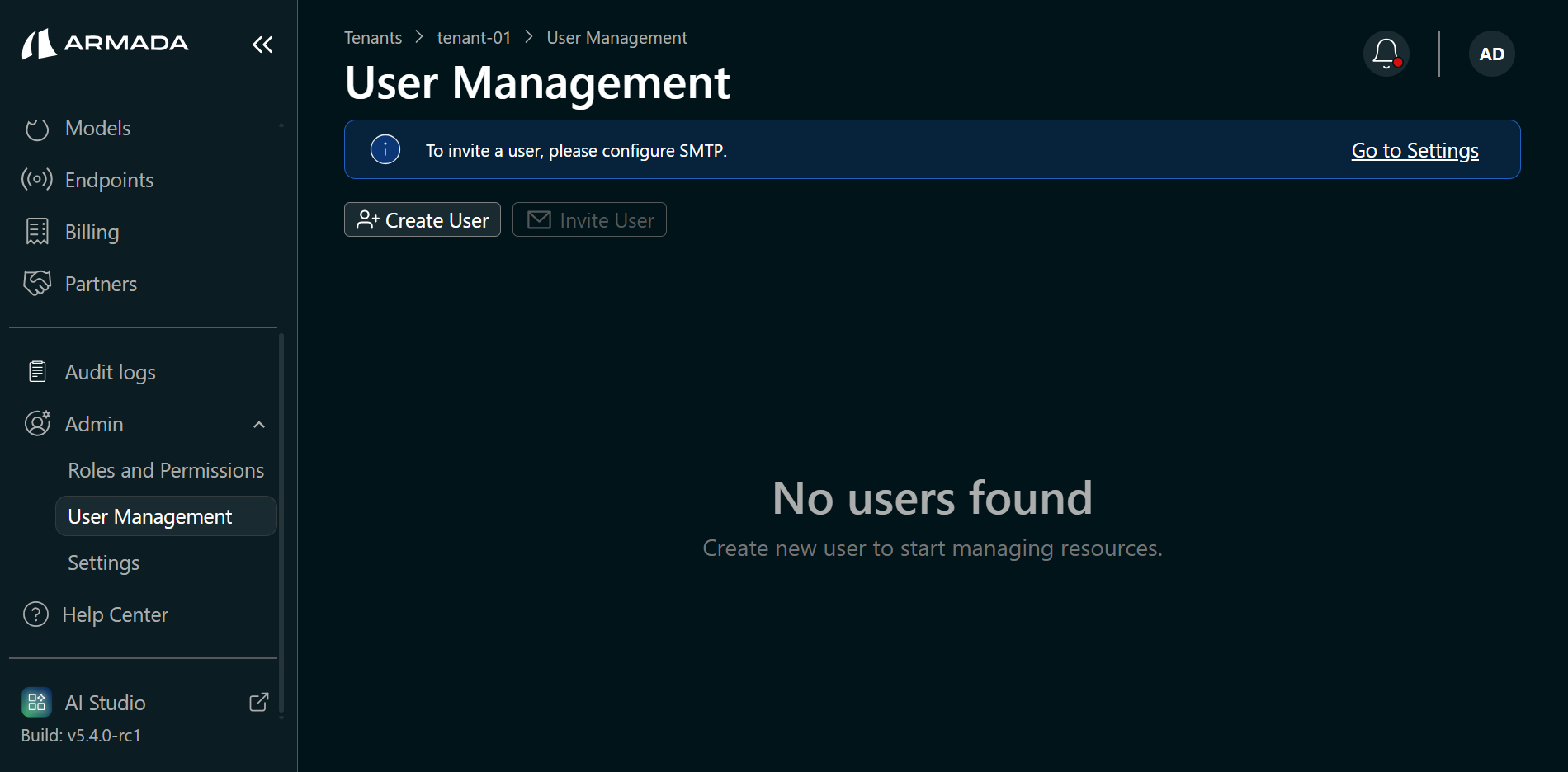 User Management tab
