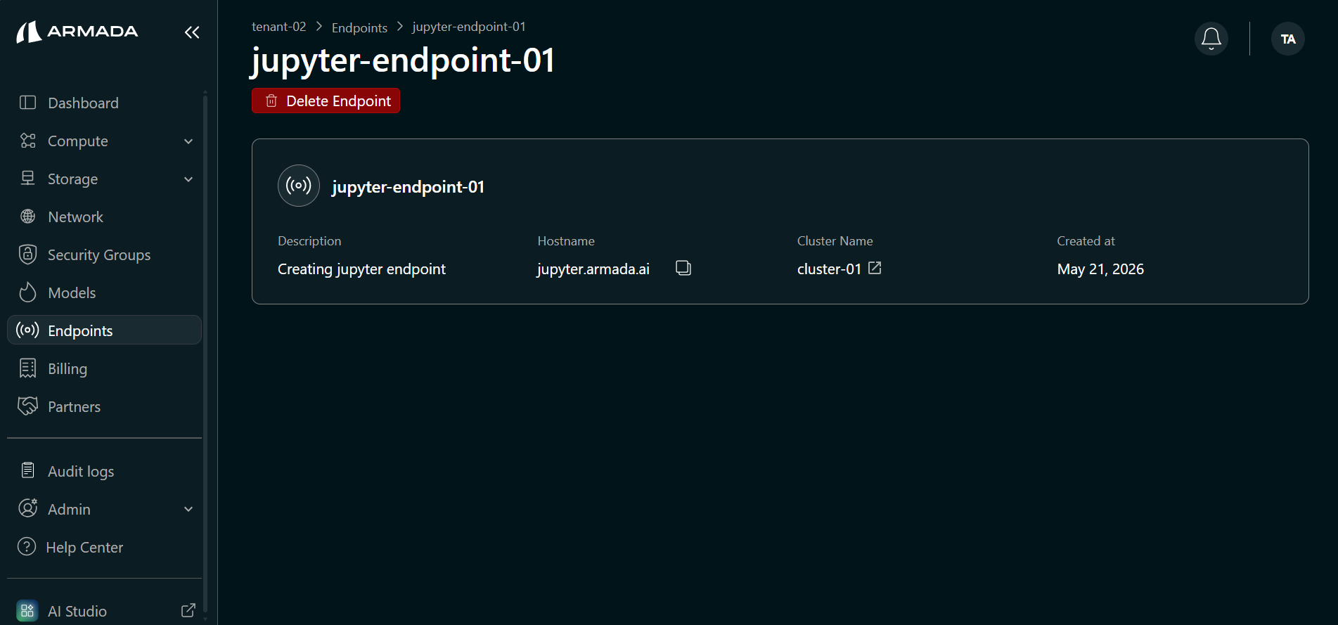View JupyterHub Endpoint