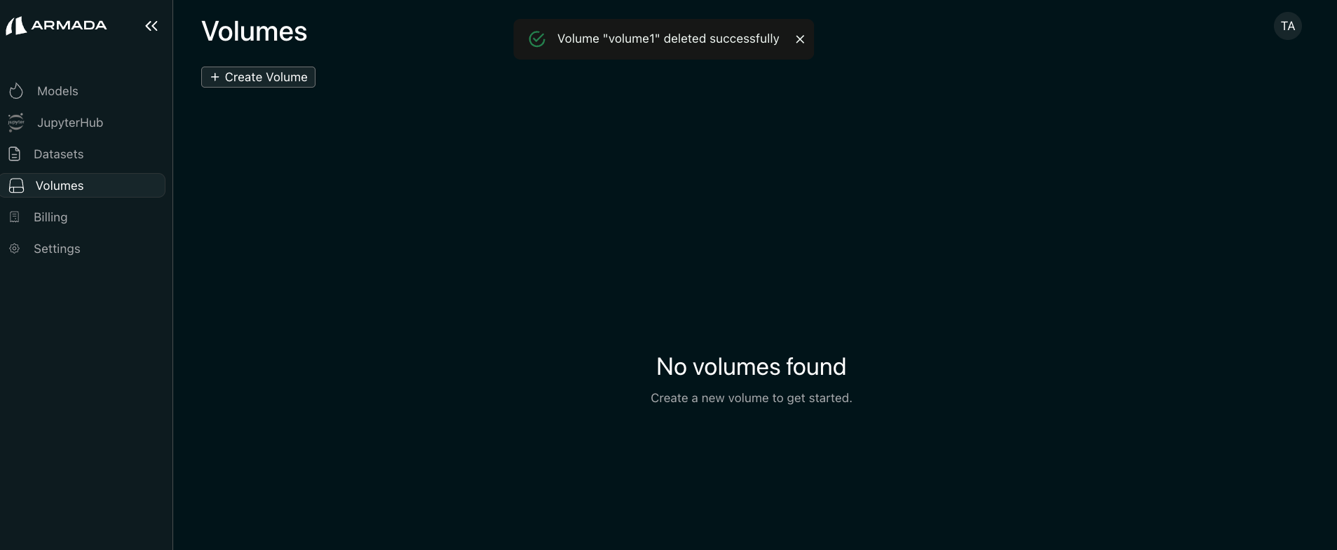 Volume deleted