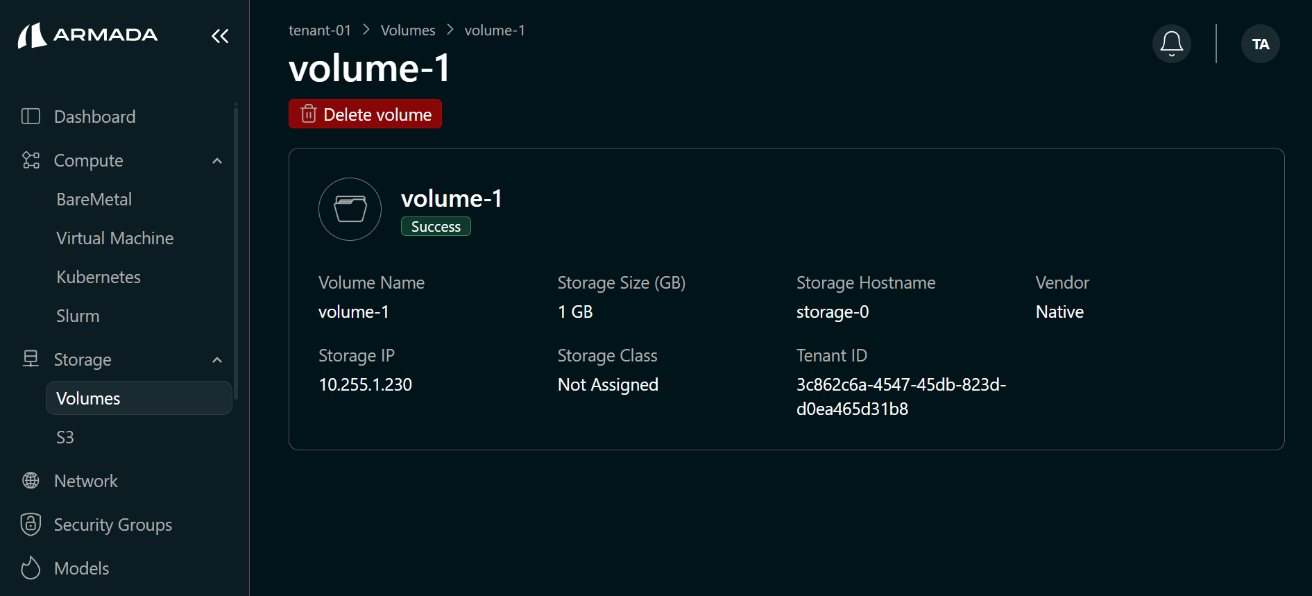 Volume details