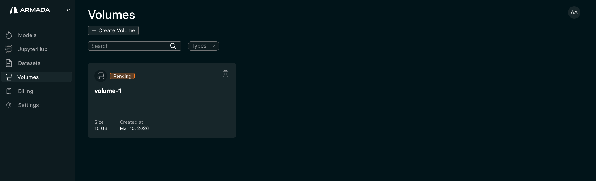 Volume Pending state