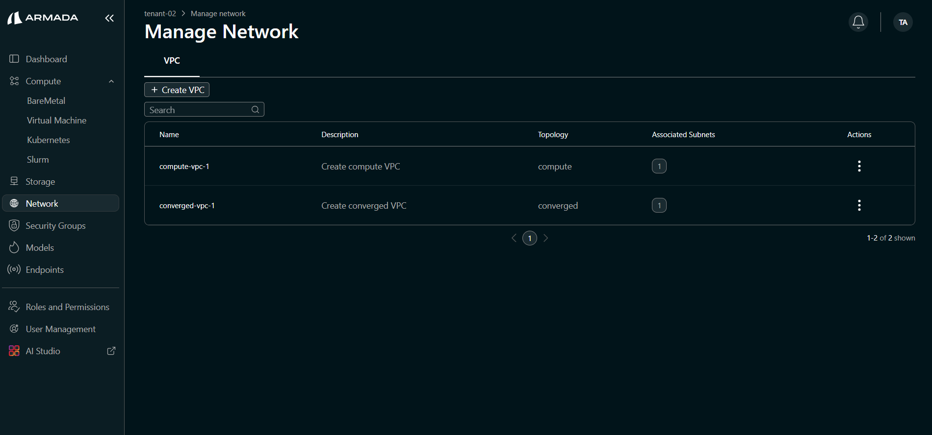 Verify Converged VPC