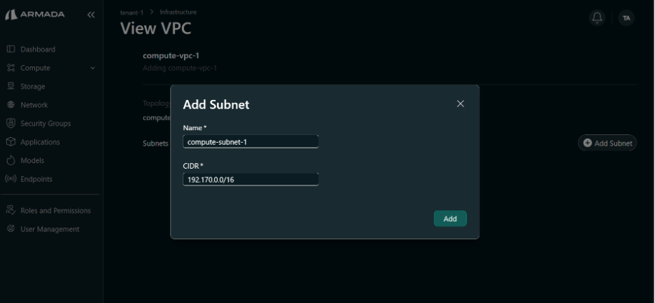 Add Compute Subnet