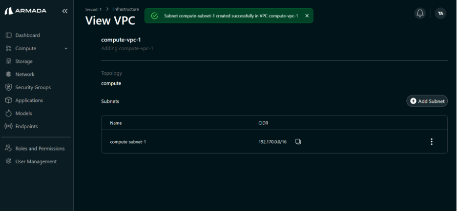 Compute Subnet Added